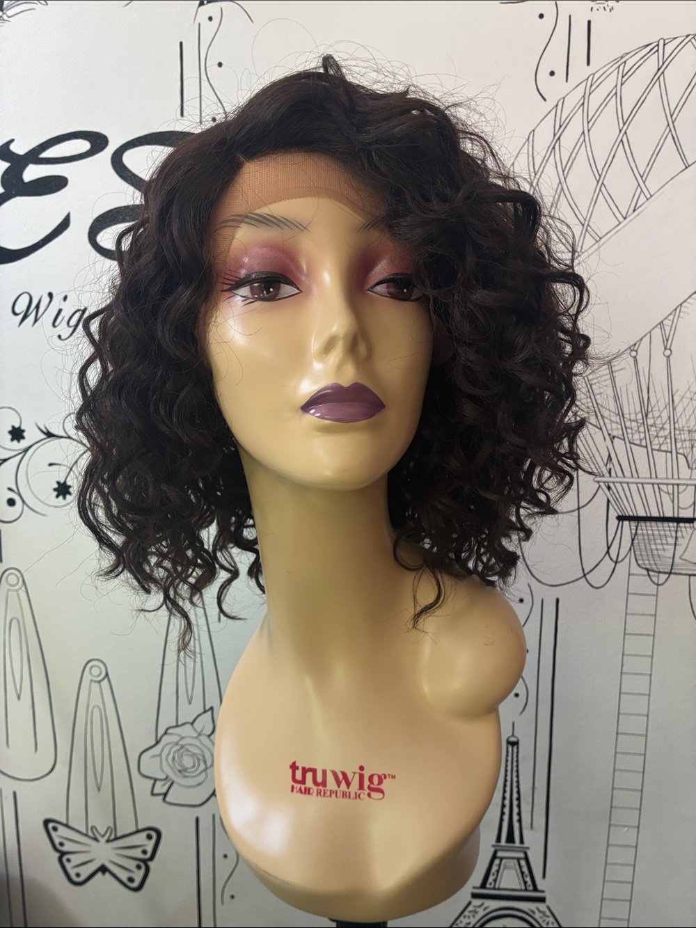 Curly Women's Wig in Dark Brown